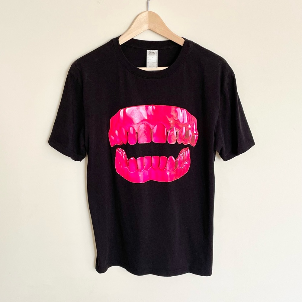 Ikea x Katie Eary Bloody Teeth 3D Print Graphic Black T Shirt Adult size Small
